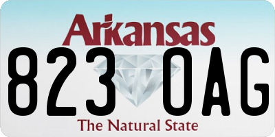 AR license plate 823OAG