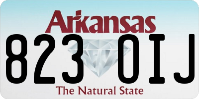 AR license plate 823OIJ