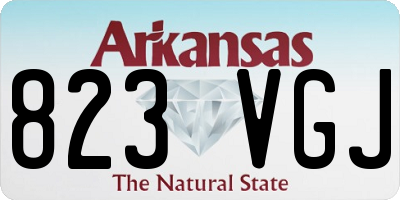 AR license plate 823VGJ