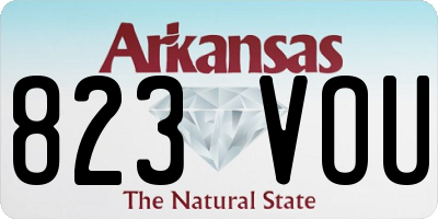AR license plate 823VOU