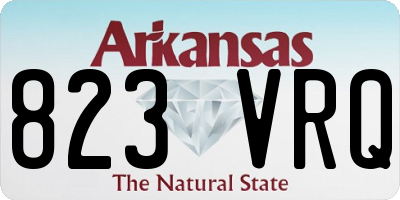 AR license plate 823VRQ