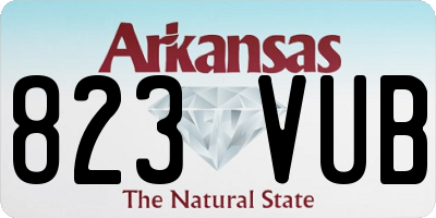AR license plate 823VUB