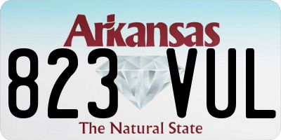 AR license plate 823VUL