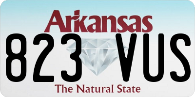 AR license plate 823VUS