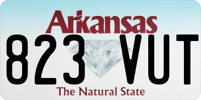 AR license plate 823VUT