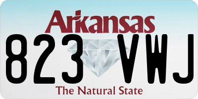 AR license plate 823VWJ
