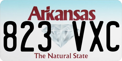 AR license plate 823VXC