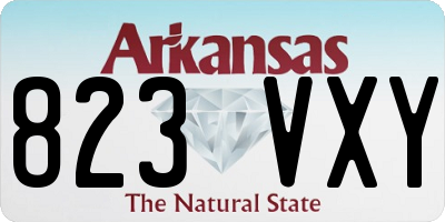 AR license plate 823VXY