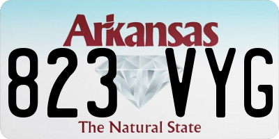 AR license plate 823VYG