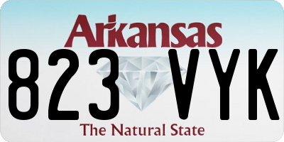 AR license plate 823VYK