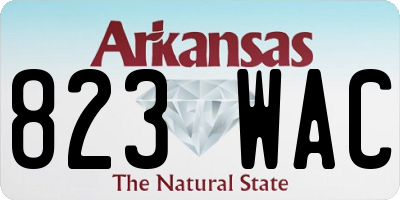 AR license plate 823WAC