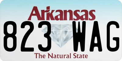AR license plate 823WAG