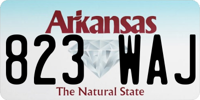 AR license plate 823WAJ