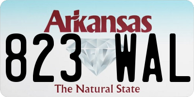 AR license plate 823WAL