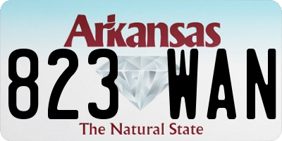 AR license plate 823WAN