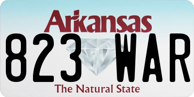 AR license plate 823WAR