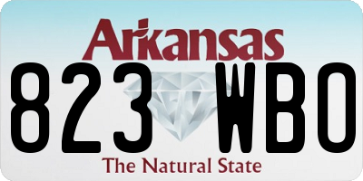 AR license plate 823WBO