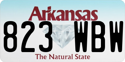AR license plate 823WBW