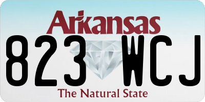 AR license plate 823WCJ