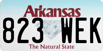 AR license plate 823WEK