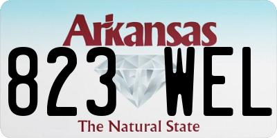AR license plate 823WEL