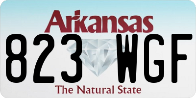 AR license plate 823WGF