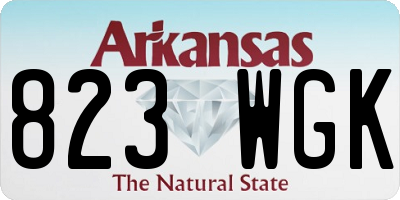 AR license plate 823WGK