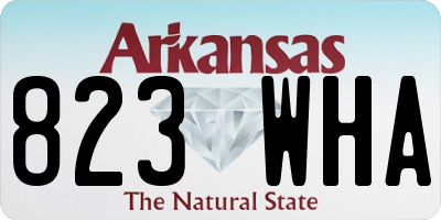 AR license plate 823WHA