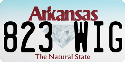 AR license plate 823WIG