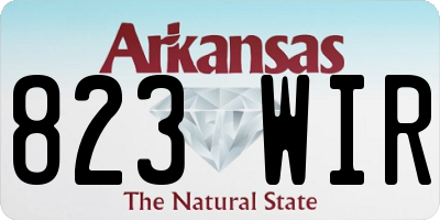 AR license plate 823WIR