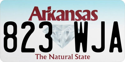 AR license plate 823WJA