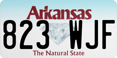 AR license plate 823WJF