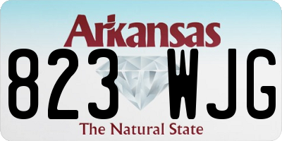 AR license plate 823WJG