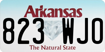 AR license plate 823WJO