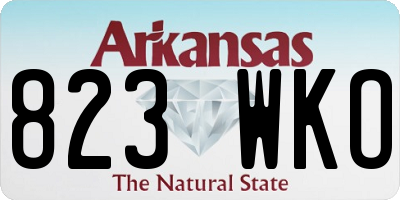 AR license plate 823WKO