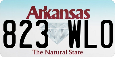 AR license plate 823WLO