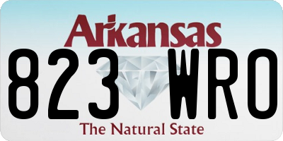 AR license plate 823WRO