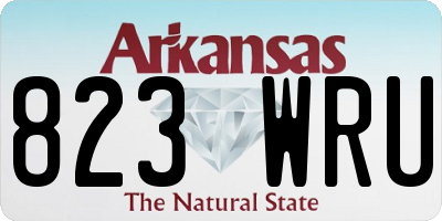 AR license plate 823WRU