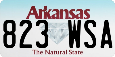 AR license plate 823WSA
