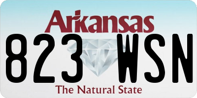 AR license plate 823WSN
