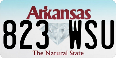 AR license plate 823WSU