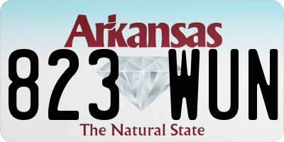 AR license plate 823WUN