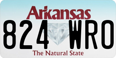 AR license plate 824WRO