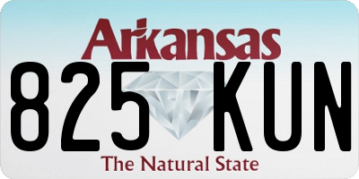 AR license plate 825KUN