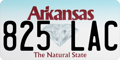 AR license plate 825LAC