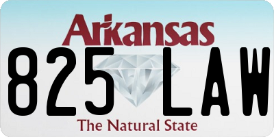AR license plate 825LAW