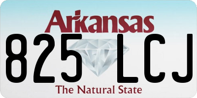 AR license plate 825LCJ