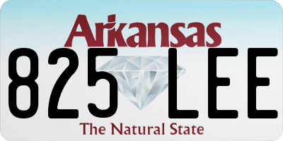 AR license plate 825LEE