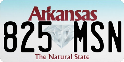 AR license plate 825MSN