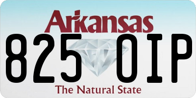 AR license plate 825OIP